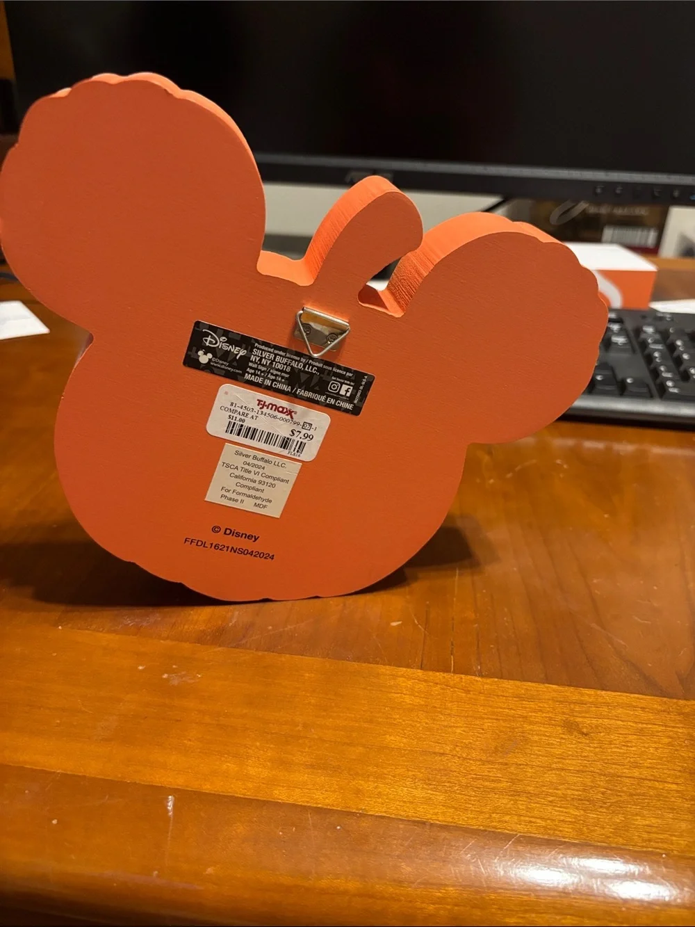 Disney Pumpkin Mickey Table Decoration in Rust Orange